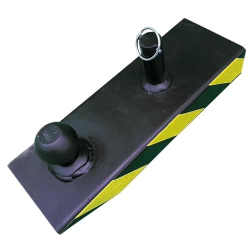 Rangierhilfe Kugelkopf und Zugöse für Gabelstapler/Frontlader/Anhänger/Anhängerkupplung/Gabelzinken mit 80 x 40 schwarz/gelb