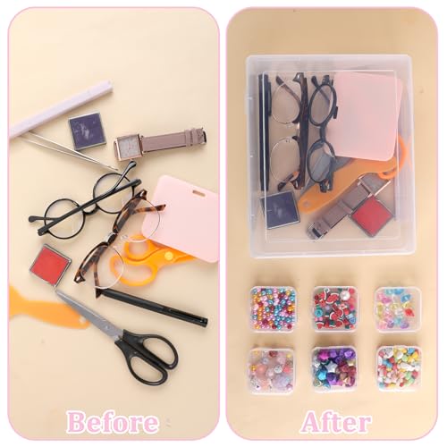 Image of simarro 30 Pcs Bead Organizer Box, Plastic Bead Storage Containers with Hinged Lids, Mini Storage Box for Jewelry Making Beading Nails Screws Small Parts