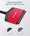 JSAUX SATA to USB A Cable, USB A 3.0 to 2.5” SATA III Hard Drive Adapter Aluminum Shell Nylon Cord External Converter for SSD/HDD Data Transfer-Red