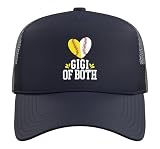 Gigi of Both Heart Softball Baseball Gigi Grandma Trucker Hat with Adjustable Mesh Back, Navy Blue