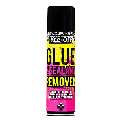 Muc-Off Dissolvant à Colle et Produit Anti-Crevaison - Élimine l'Adhésif Autocollant, la Colle de Fond de Jante et les Résidus de Produit Anti-Crevaison Séchés des Cadres et Jantes de Vélo