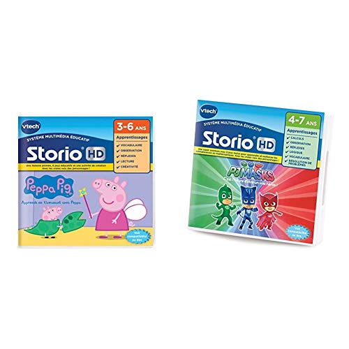 VTech - 273405 - Jeu HD Storio - Peppa Pig & 271105 - Jeu HD Storio Le Pyjamasque