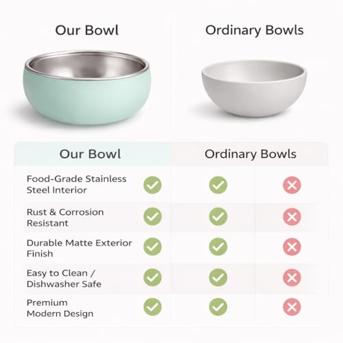 Image of Premium Stainless Steel Baby Feeding Bowl with Soft Silicone Cover | Non-Slip Grip, BPA Free & Food-Grade | Safe Feeding Bowl for Infants & Toddlers | Durable, Easy to Clean (Mint Green)