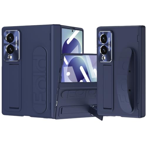 YQODSZ �t�B���K�[�X�g���b�v Samsung Galaxy Z Fold 8 �P�[�X�A�I�[�����E���h�q���W�ی�J�o�[�X�N���[���v���e�N�^�[�L�b�N�X�^���h�@�\ �n���h�t�B���K�[�O���b�v�J�o�[ �}�b�g�X�����g�ѓd�b�P�[�X Z�t�H�[���h8�p �u���[