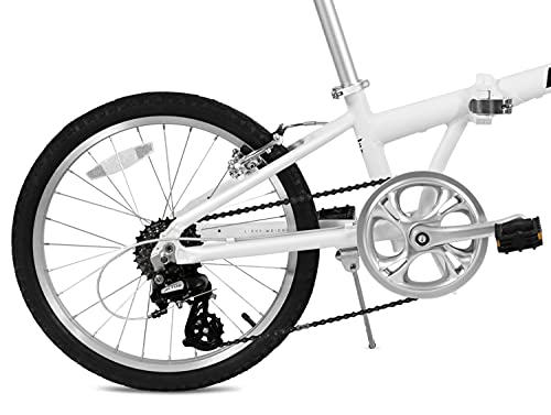 Miniatura 4 de Fabricbike Folding Bicicleta Plegable Cuadro Aluminio Ruedas 20 3 Colores Matte White 7 Speed