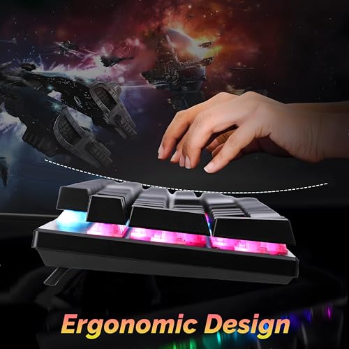 Image of Ant Esports Scorpion MK30 Wired Mechanical Gaming Keyboard, RGB 104 Keys Ultra-Slim LED Backlit USB Wired Keyboard with Red Switch, Durable Abs Keycaps /Anti-Ghosting Keyboard for PC Mac Xbox Gamer