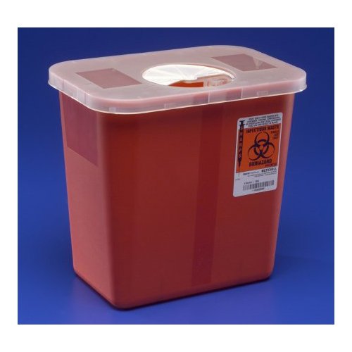 SharpSafety Sharps Container Rotor Lid Red 2 Gallon 20 Per Case BMC MON 89702820
