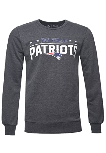 Recovered NFL New England Patriots-Sudadera Retro con Logotipo del Equipo de fútbol Americano, Color Gris Oscuro, Multicolor, L para Hombre Cover
