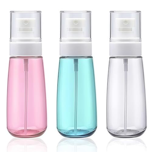 Solihigh 3 Pack Small Spray Bottle 100 ml Fine Mist Mini Plastic Spray Bottle for Travel Refillable Make Up Atomizer Spray Bottle Leak Proof