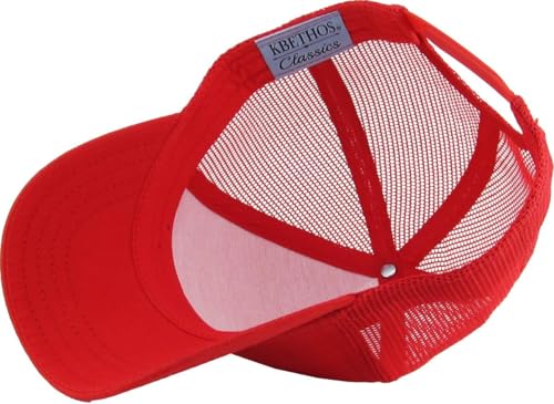 Image of KBETHOS Classic 5 Panel Cotton Twill Mesh Trucker Cap with Adjustable Snapback
