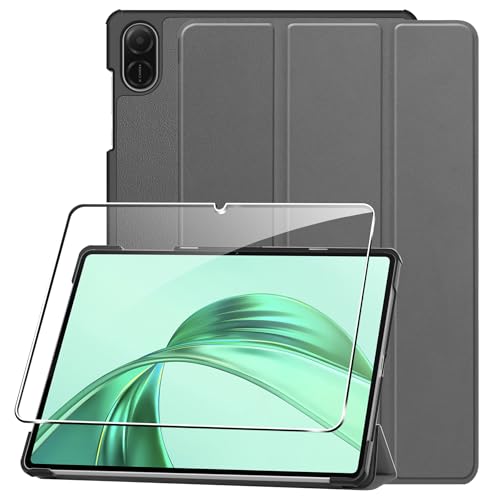 Case for Honor Pad X8a 11 Inch 2024 Tablet Case Cover + 1 Piece Protective Glass Screen Protector – Grey