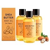 Shea Body Oil mit Bio-Sheaöl & Mandelöl - Tiefenwirksame Körperöl Pflege für Trockene &...
