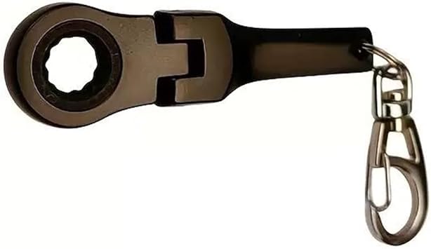 FLZOSPER 10mm 90-Tooth Ratchet Wrench Keychain,Stubby Ratchet Socket Wrench Key RingBlack