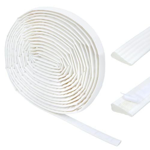 MAYJOYDIY Bande d'étanchéité autoadhésive anti vent 10 m 23 mm Bourrelet d'isolation longue phonique et thermique en PU pour fenêtres et portes de maison Réduction du bruit, Blanc