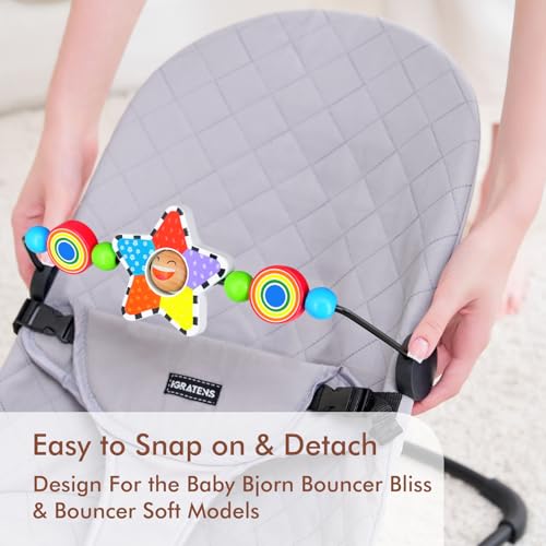 Image of iGRATENS Baby Bjorn Bouncer Toy Bar, Toy for Baby Bouncer Soft & Bliss, Easy to Attach and Remove, Child-Friendly Materials, Exciting Design for Curious Babies, Pentagram