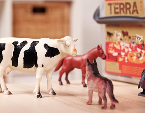 Terra by Battat – Farm Animal Figurines & Accessories – 60 Pieces Toy Animal Bucket for Kids – Cows, Pigs, Horses, Cats & More – Realistic Farm Playset – Country World Toys 3+ Years