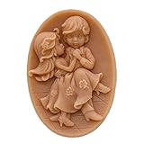 Soap Mold Silicone Soap Molds for Soap Making Craft DIY Handmade Chocolate Candy Cake Mold Oval Lover Dancing Wedding (12357)
