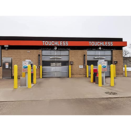 Ideal Shield 1/4" Yellow Bollard Cover - (6-6 5/8" X 52"). Dome Top Bollard Post Sleeve. Installation Tape Included #TOP7