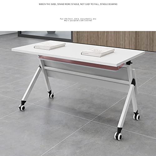 Guinjo Flip Top Mobile Training Table With Modesty And Lockable Wheels, Foldable Meeting Table For Conference Rooms,Training Rooms,Media Centers,Classrooms (Color : White, Size : 180 * 50 * 75Cm) #TOP6