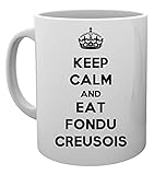 fondue mug recipe Imprimé en Europe Keep Calm And Eat Fondu Creusois Taza Mug Cup