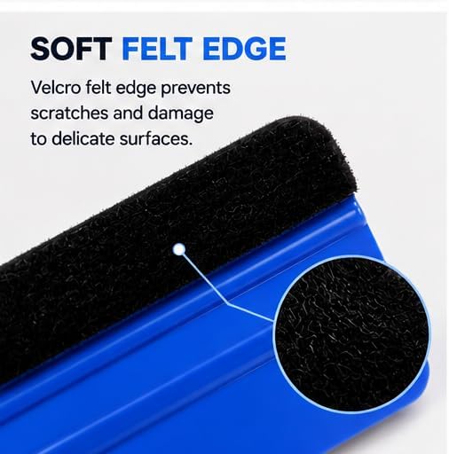 3 Pack Vinyl Squeegee with Felt Edge – Vinyl Decal Application Tool (Blue) — 사진 5
