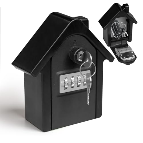 Key Lock Box with Combination lock & Key lock, Portable