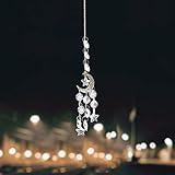 Jescrich Crystal Suncatcher with Ball Star Prisms Pendant Handmade Metal Half Moon Suncatcher...