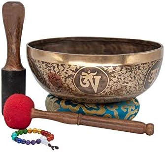Singing Bowl Nepal-10" Buddha Carved Super Sound Tibetan Yoga Bowl ,Tibetan Handmade Singing Bowl for Meditation, Healing & Music Therapy