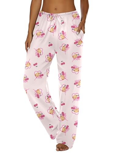 Image of Ekouaer Women Pajama Pants Comfy Pj Bottom with Pockets Stretch Plaid Sleepwear