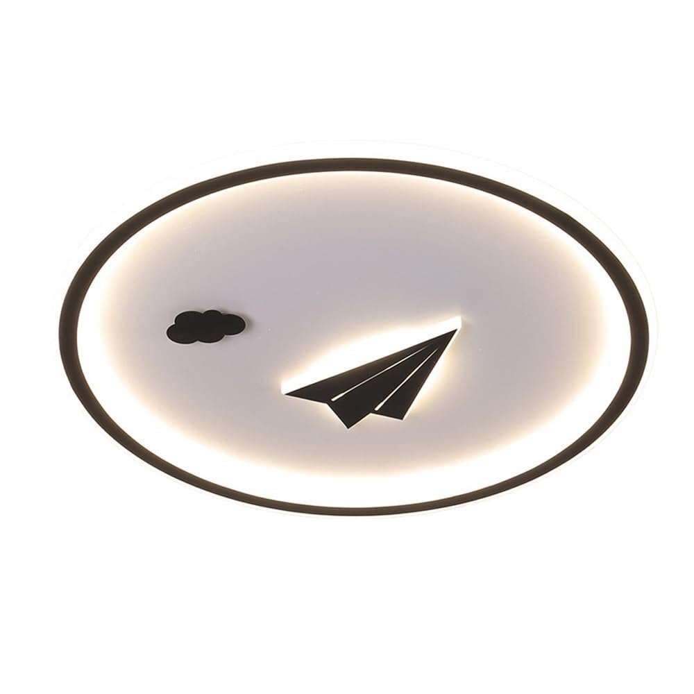 KXEcoLife Semi Flush Mount Ceiling Light 45cm/55cm Led Round Scandinavian Living Room Lighting Modern Lamps for Kitchen Island Study Balcony Bedroom(55 * 5cm)