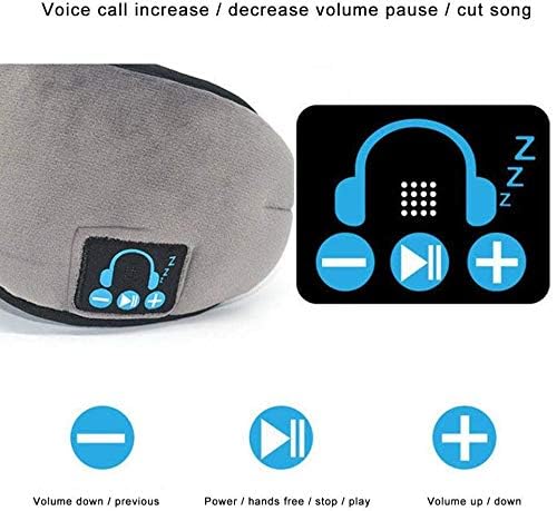 AASTIK SALES Fabric Sleep Headphones Wireless Bluetooth Eye Mask Music Travel Sleep Mask Bluetooth 5.0 Wireless Hands Free Sleeping Eye Mask With Speakers Microphone For Side Sleepers Washable 2