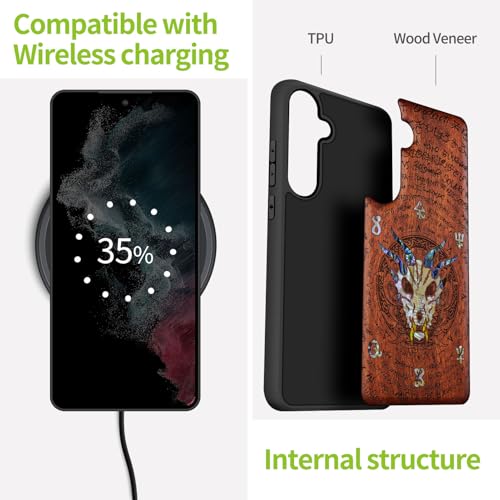 Coque Galaxy S24 Plus antichoc bois véritable anti-rayure nacre durable - 5
