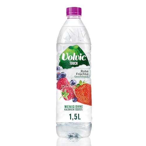 Volvic Touch Rote Früchte Geschmack – Erfrischungsgetränk mit natürlichem Mineralwasser und Rote Früchte-Geschmack – ohne Konservierungsstoffe – 6 x 1,5 l