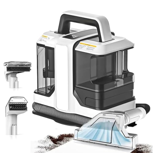 Handheld Carpet Upholstery Cleaner Dual Removable Tanks Powerful Suction Deep Cleaning for Pet Stains Couches Rugs Car Seats
