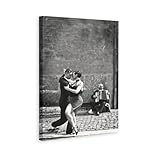 Schwarz-weißes Straßen-Poster für Tango-Tanz, 