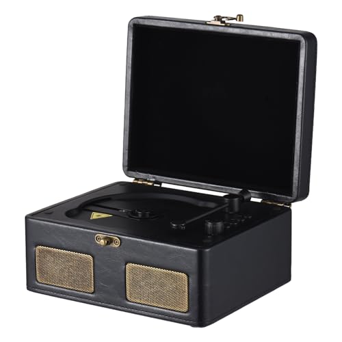Hanzete Retro CD Player Multifunctional Tray-T Player o Turntables USB Drive Playback Portable CD Player with Remote Control Built-in 2 Speakers Rechargeable Wireless Music Streaming for Home