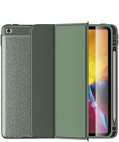 Apple iPad 9. Nesil 10.2" ile uyumlu Kılıf Klons Kalem Bölmeli Case A2602 A2603 A2604 A2605 Koyu Yeşil