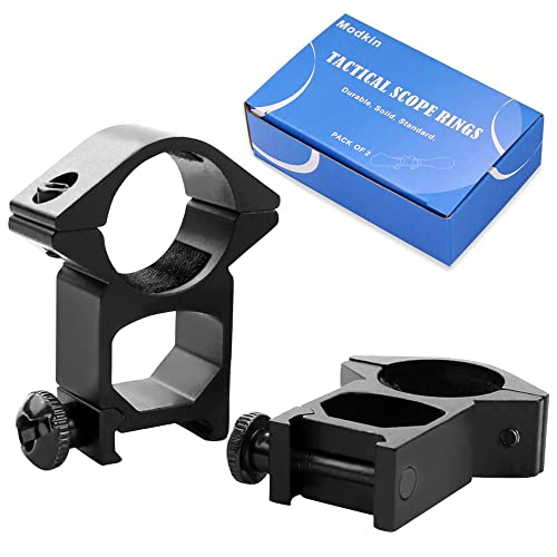 Modkin 1'' Weaver Scope Rings, Rifle Scope Mount High Profile Scope Mounts For Picatinny/Weaver Rail (1 Inch, Set Of 2) #TOP6