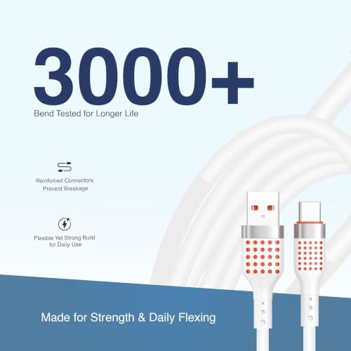 Image of New Silicon 65W USB to Type-C Fast Charging Cable 1Meter- 5.0A PD High-Speed Charger & 480Mbps Data Sync Cable Compatible with Smartphones, Android & USB-C Devices