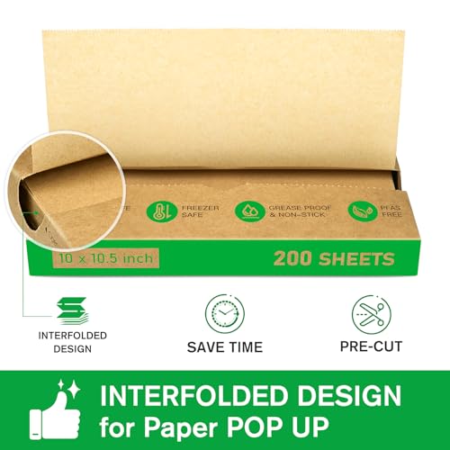 EcoDispose Precut POP UP Deli Paper Sheet Pack of 200, Interfolded Heavy Paper for Food Wrap and Serving (10" x 10-1/2", Kraft） by EcoDispose - Image 3