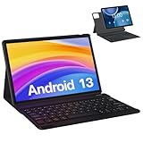 Tablet 10.1" android 13 com teclado e capa 6gb ram 128gb chip 4g