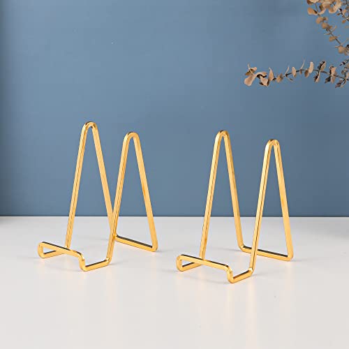 Plate Holder Easel Display Stand - 6 Inch Metal Plate Stands For Display - Tabletop Picture Stand - Gold Iron Easels For Display Pictures | Photo Frames | Book | Decorative Plates | Plaque - 3 Pack #TOP3