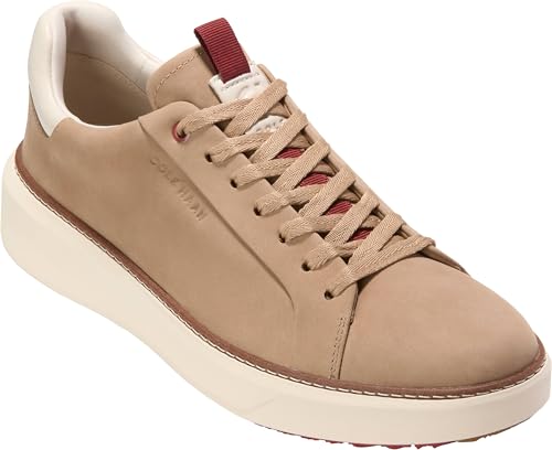 Cole Haan Cole Haan Men's Grandpro Topspin Golf, Birch Beige Nubuck/Cinnabar/Ivory Wp, 11-M US