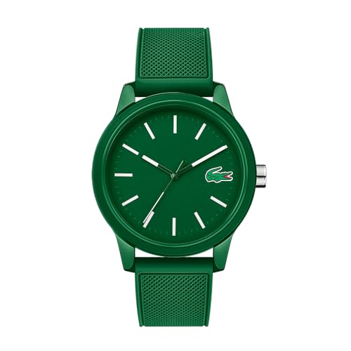 Lacoste Analog Quarzuhr fĂĽr Herren Kollektion LACOSTE.12.12 mit GrĂĽnes Silikonarmband - 2010985