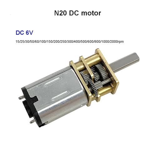 Motorreductor eléctrico N20 micro motor DC de 6V 400RPM con rueda dentada metálica, pack de 10 6