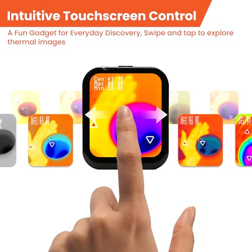 Mini Thermal Camera with Touchscreen, No App Required Small Infrared Imager for Home Inspection, 80×60 IR Resolution Infrared Camera for Detect Hidden Camera, Water Leak Detection