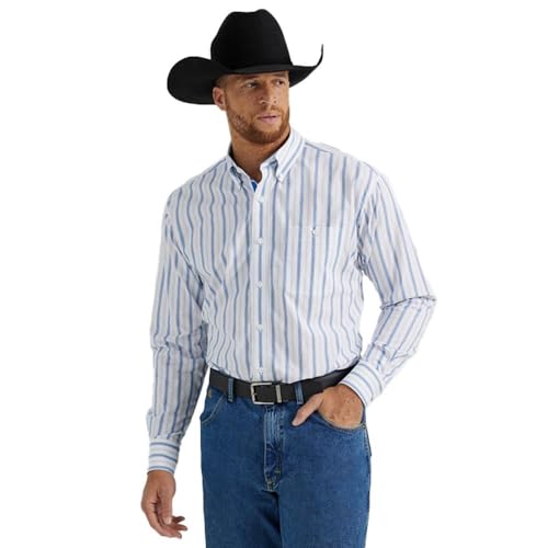 Wrangler Men's George Strait Striped Button Down Shirt