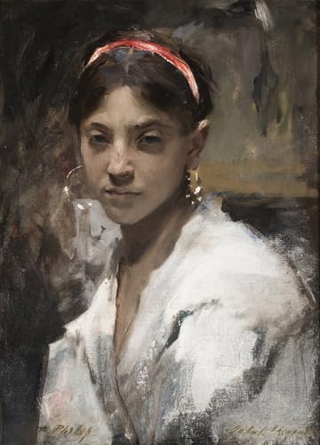 Tête de jeune fille de John Singer Sargent Poster Image Déco d'Art Murale 60x90cm