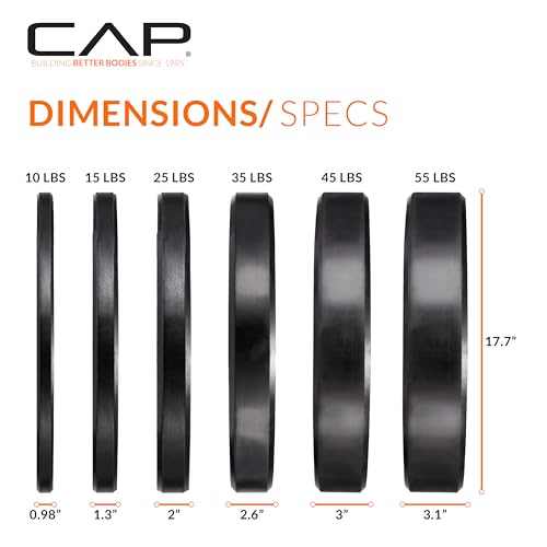Image of CAP Barbell Olympic Weight Set with 7ft Barbell & Bumper Plates | 160-370 lbs | Multiple Options