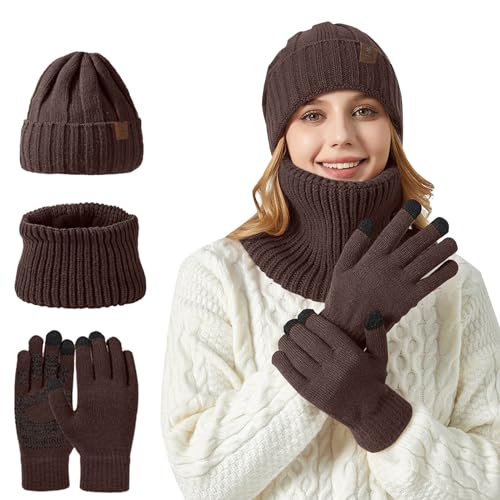 Écharpe chapeau tricotés femme pour voyage et sorties d'hiver